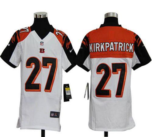 Youth Nike NFL Cincinatti Bengals 27 Alabama Dre Kirkpatrick White Jersey